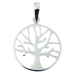 Autumn tree of life in round frame 925 sterling silver pendant by BeYindi