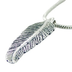 Sterling silver feather pendant 