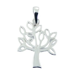 Designer sterling silver airy olive tree pendant