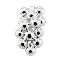 Fabulous luster sterling silver bead cluster festive pendant