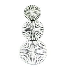 Designer stamped style sterling silver triple disc pendant