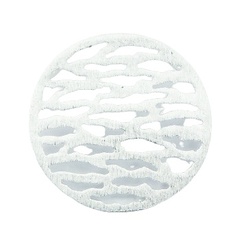 Sterling silver disc with open areas and brushed surface pendant