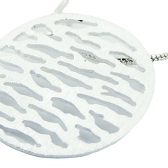 Silver disc brushed surface pendant 2