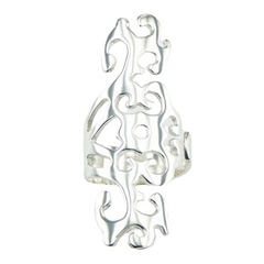 Ajoure silver exquisite design free shaped highly elegant 925 sterling silver ring