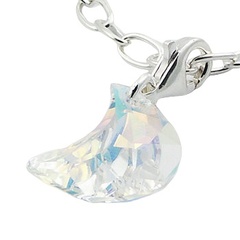 Faceted swarovski crystal silver charm 