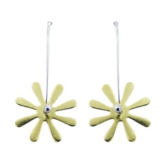 Gold plated vermeil delicate flower shaped sterling silver earrings