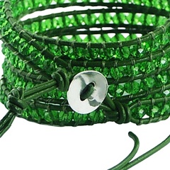 Five rows wrap bracelet with peridot glass 2