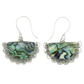 Abalone silver ornamented earrings 
