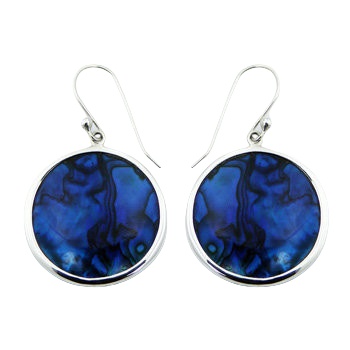 Blue abalone-paua silver earrings 