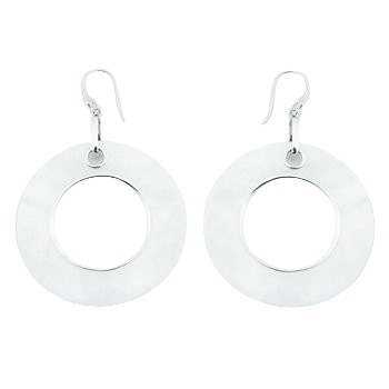 Oversized mother of pearl silver earrings 