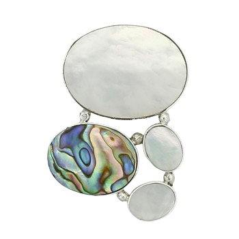 Multicolored shells silver pendant 