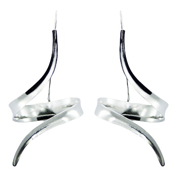 Wirework twisted silver earrings 