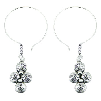 Balinese wirework silver earrings 