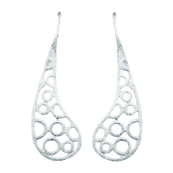 Asymmetric bubbly silver earrings 