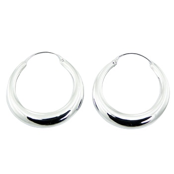 Hoop style silver earrings 