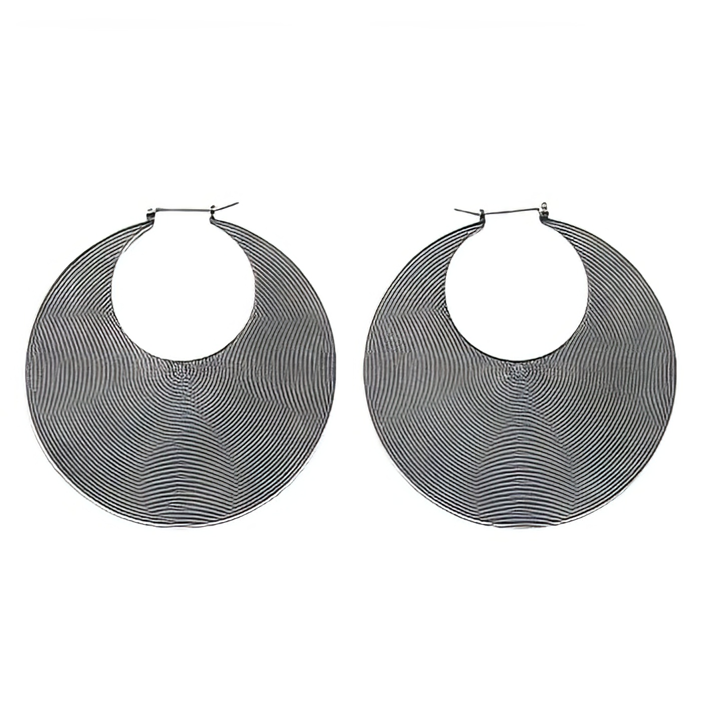 50 mm round silver hoops earrings 
