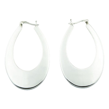 Classic ovate tapered silver earrings 