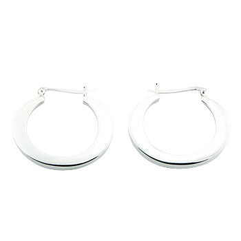 Edge tapered ovals silver earrings 