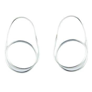 Spiraled wire silver earrings 