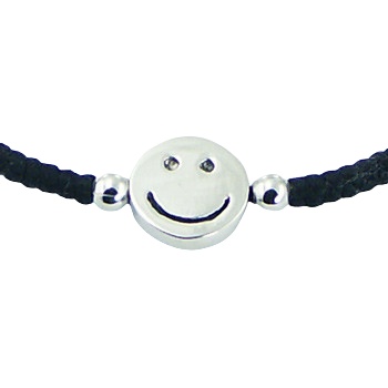 Handcrafted Macrame Bracelet Sterling Silver Happy Face Bead by BeYindi 2