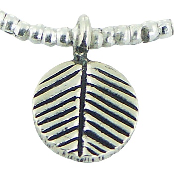 Antiqued Silver Leaf Charm Small Beads Macrame Bracelet by BeYindi 2
