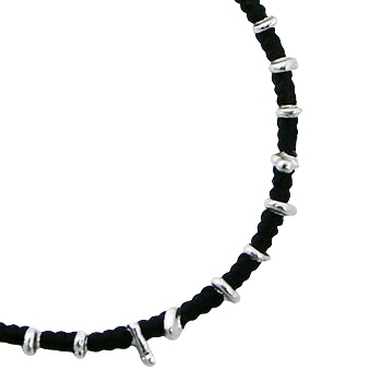 Simple Macrame Bracelet Sterling Silver Mixed Shape Beads by BeYindi 2
