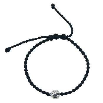 Macrame Twisted Bracelet with Tibetan Silver Spiral Bead 