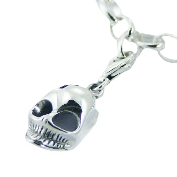925 Sterling Silver Pendant Lustrous Mocking Skull Charm by BeYindi 