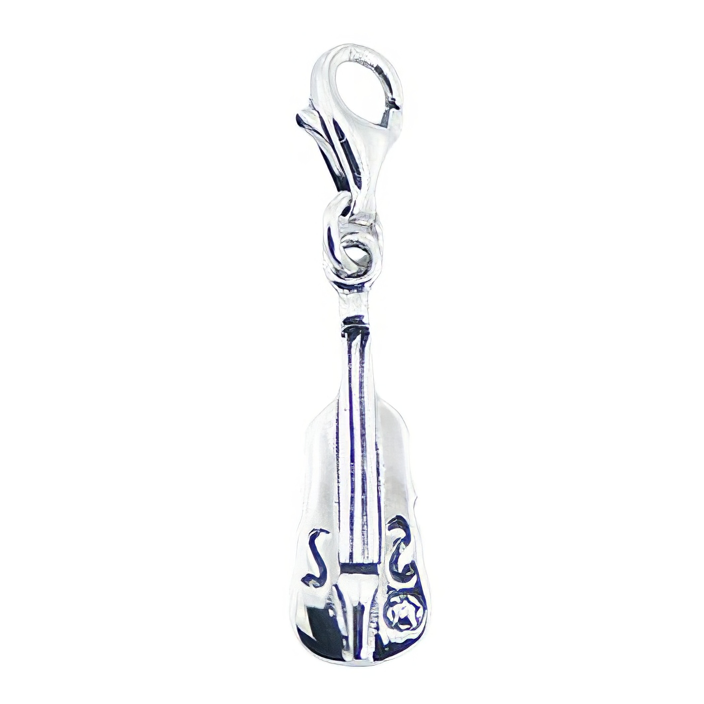 Unique 925 Silver Jewelry String Instrument Clip-On Charm 