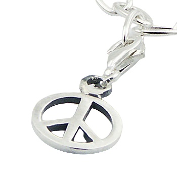 Perfect Round Sterling Silver Peace Symbol Charm by BeYindi 