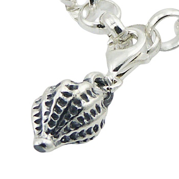 Sterling Silver Sea Shell Charm Antiqued Recessed Details by BeYindi 