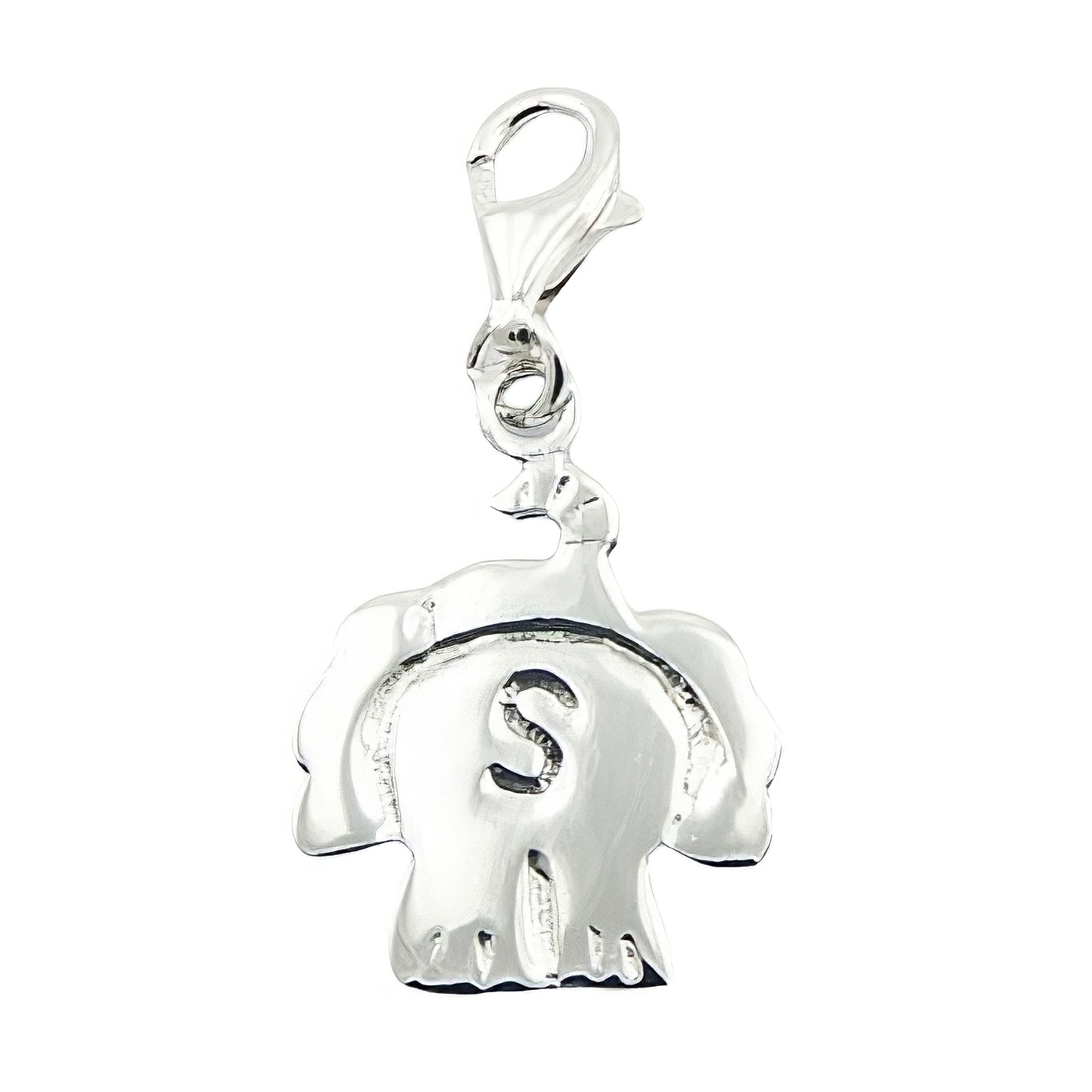 Backside Of An Elephant Silver Charm Pendant 