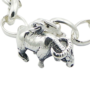 Chinese Zodiac Ornate Sterling Silver Ox Charm by BeYindi 