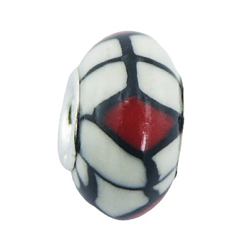 Ultra Fashionable Polymer Fimo Beads Black Red On White 
