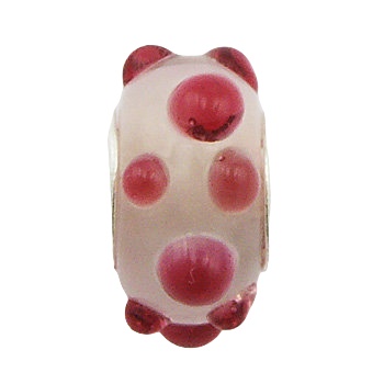 Handmade Pink Semi-Spheres Relief Murano Glass Bead 