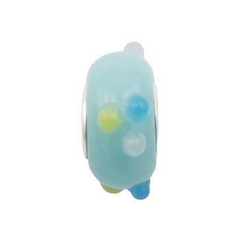 Murano Glass Bead Sprinkled With Pastel Semi-Spheres 