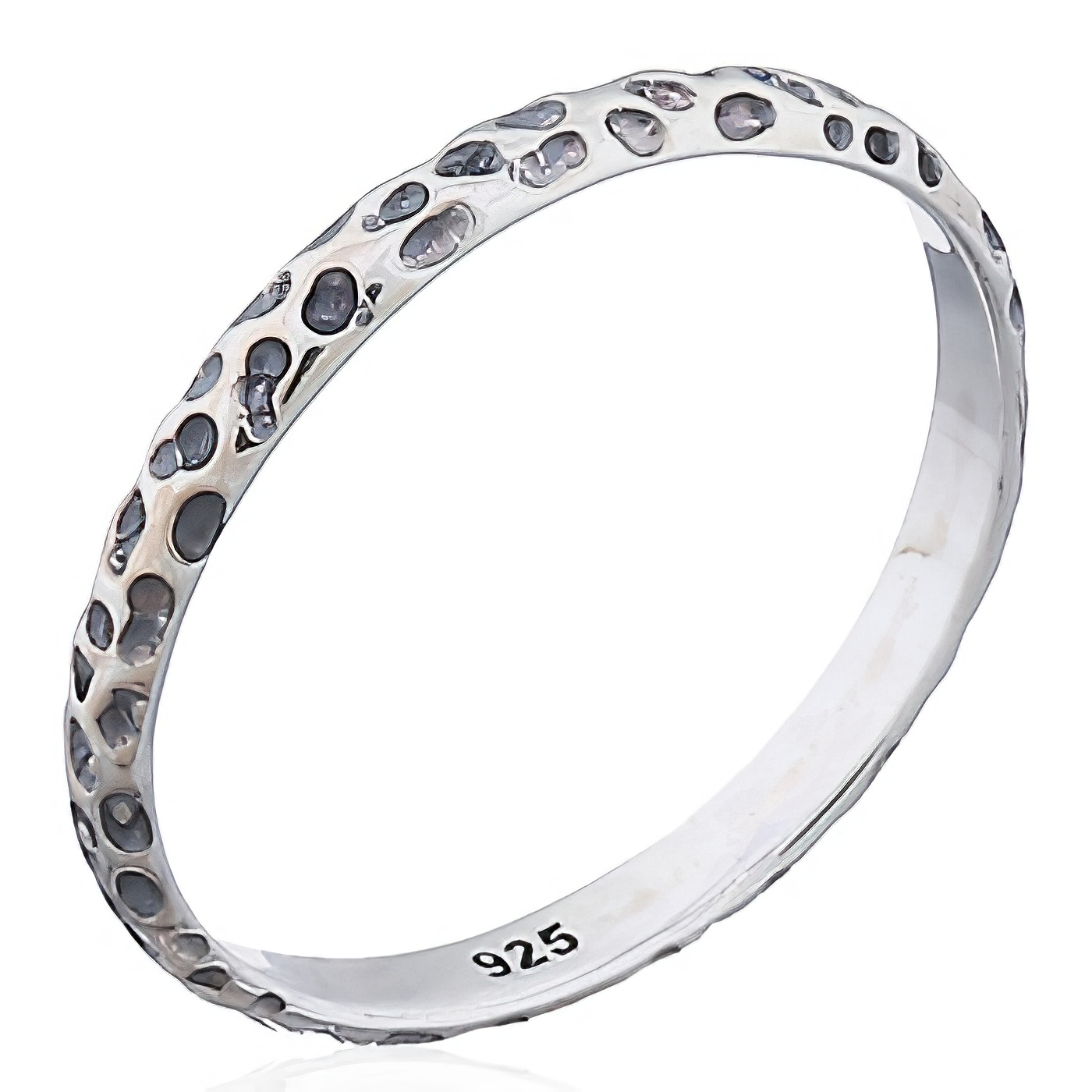 Pattern Of Rock 2 mm Thinness Silver 925 Ring by BeYindi 