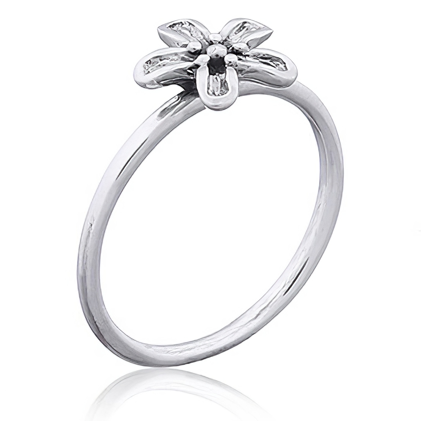 925 Silver Ring Folded Petals Flower by BeYindi 