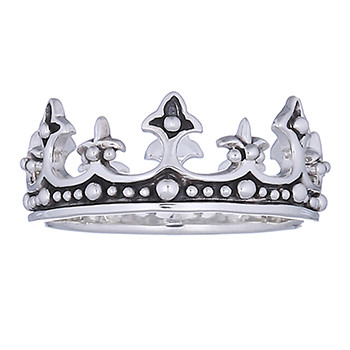 Antiqued 925 Silver Queen Crown Ring by BeYindi 