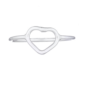 Rounded Open Heart 925 Sterling Silver Ring by BeYindi 