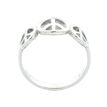 925 Sterling Silver Triple Peace Symbol Ring by BeYindi 