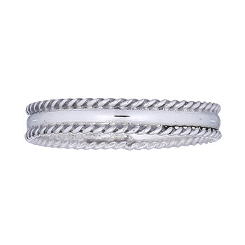 925 Sterling Silver Double Twisted Rope Ring by BeYindi 
