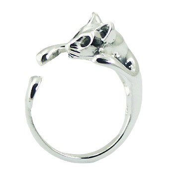 Polished Sterling Silver 925 Cat Ring Cute Kitten by BeYindi 2