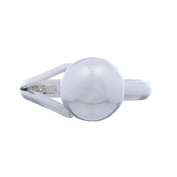 Asymmetrical 925 Sterling Silver Ring Shiny 10mm Sphere by BeYindi 