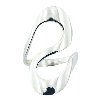 Wavy S Shaped Shiny 925 Sterling Silver Fashionable Designer Ring by BeYindi 2