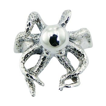 925 Sterling Silver Ring Funky Octopus Gorgeous Detailing by BeYindi 