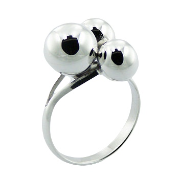 925 Sterling Silver Ring Shiny Threesome Of Spheres by BeYindi 2
