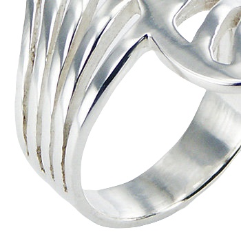 Beautiful Open Fan Shaped Art Nouveau Decor Silver Ring by BeYindi 2