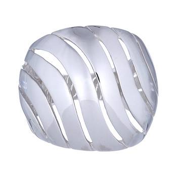 Bold Convexed Ring Open Wavy Pattern Sterling Silver Design by BeYindi 