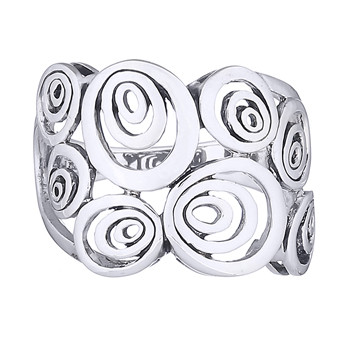 Sterling Silver Openwork Tapered Ring Ovals In Oval by BeYindi 